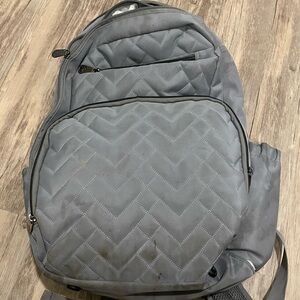 Gray Quilted Chevron Baby Bag with Durable Design
